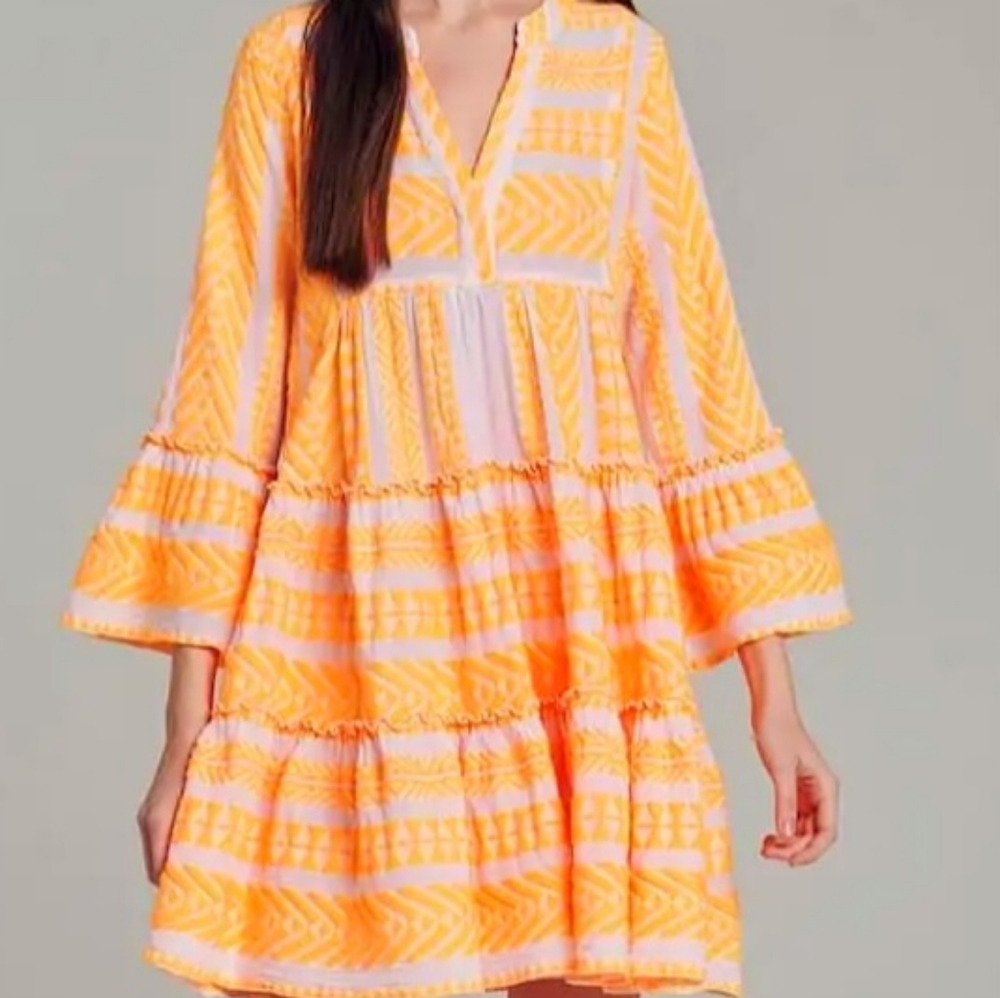Devotion TWINS Orange Ella Mini Dress Small